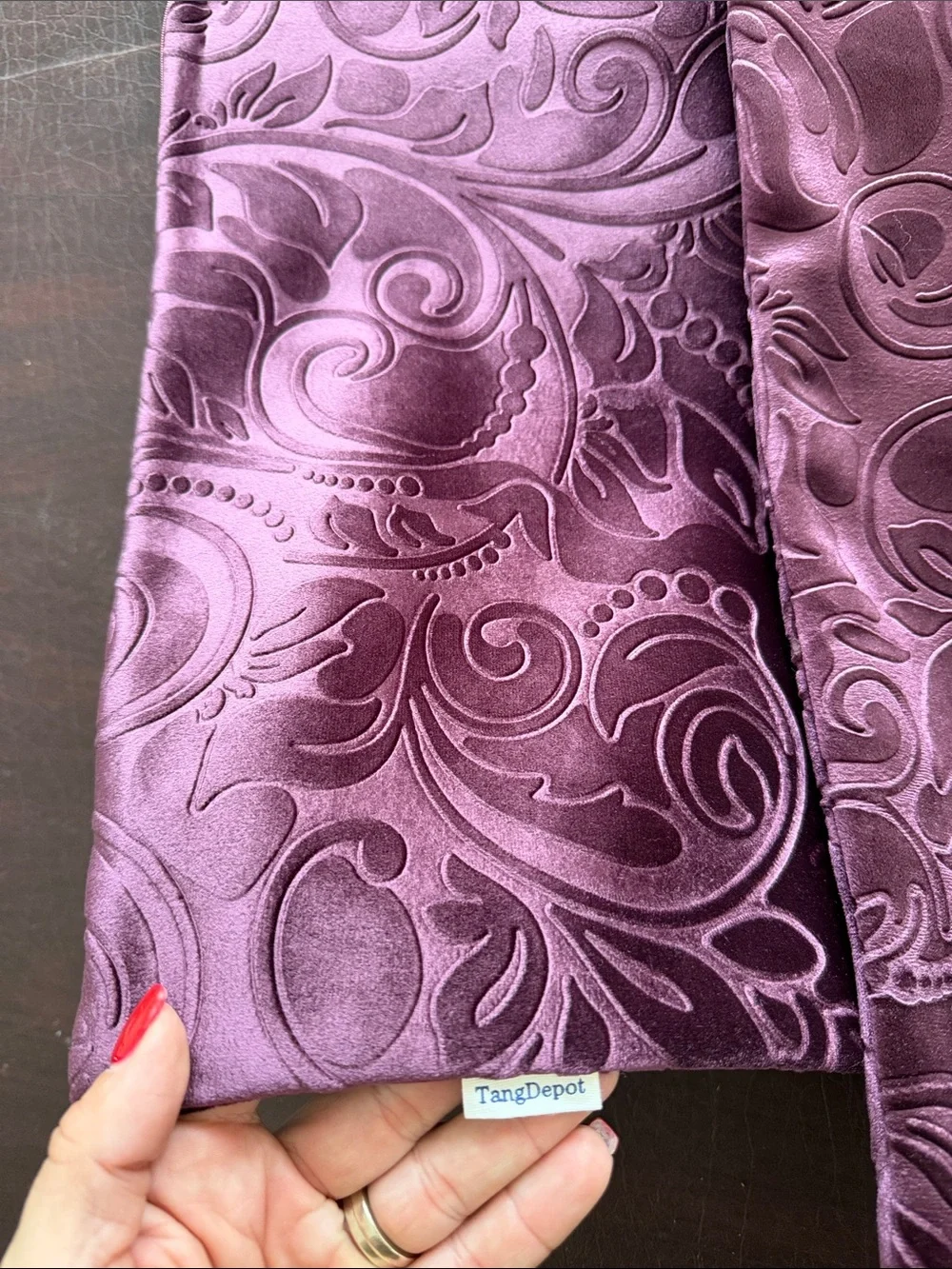 Decorative Paisley Velvet Accent Pillow Cover - Plum/Purple Color Set of 2